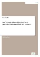 Das Genussrecht Aus Handels- Und Gesellschaftsteuerrechtlicher Hinsicht 383865207X Book Cover