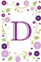 D: Purple Flowers Monogram Initial "D" Diary 6 x 9 100 Pages 1087349354 Book Cover