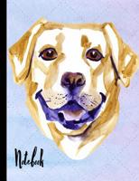 Notebook: Watercolor Dog School Notebook 100 Pages Wide Ruled Paper 1076201237 Book Cover
