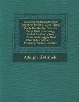 Auswahl Kabbalistischer Mystik: Heft I. Zum Theil Nach Handschriften Zu Paris Und Hamburg, Nebst Historischen Untersuchungen Und Charakteristiken... 1294480979 Book Cover