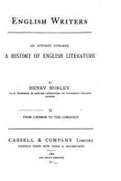 English Writers: An Attempt Towards a History of English Literature 0469303778 Book Cover