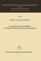 Untersuchungen Zur Wirtschaftlichkeit Verschiedener Selektionsverfahren in Der Dokumentation 3663065898 Book Cover