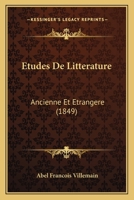 Etudes de Litterature Ancienne & Etrangere 2019304406 Book Cover