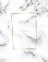 Notebook: Lined Journal - White Marble Cover Design with Gold Detail - 120 Pages, Large (8.5 x 11), Letter Size, Numbered Pages, White Lined Paper 1692809296 Book Cover