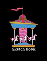 Sketch Book: Large Traditional Carousel Carnival Drawing Book Paper, Gifts for Girls Friend Teen Her, 8.5 x 11, 102 pages, Retro Vintage Style 1710006587 Book Cover