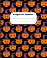 Composition Notebook: Halloween Graph Paper 1 cm 7.5 x 9.25 in 100 Pages Composition Book Pumpkin Pattern 1692504797 Book Cover