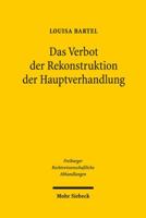 Das Verbot Der Rekonstruktion Der Hauptverhandlung: Versuch Einer Legitimation 3161525620 Book Cover