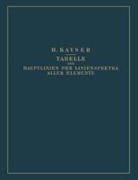 Tabelle Der Hauptlinien Der Linienspektra Aller Elemente Nach Wellenlange Geordnet 3662017342 Book Cover