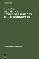 Deutsche Lexikographie des 16. Jahrhunderts 3484360496 Book Cover