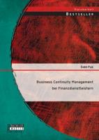 Business Continuity Management Bei Finanzdienstleistern 3640149912 Book Cover