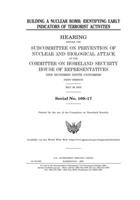 Building a nuclear bomb: identifying early indicators of terrorist activities 1708436278 Book Cover