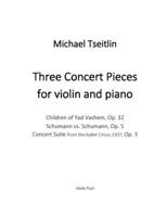 Three Concert Pieces for violin and piano by Russian/American composer Michael Tseitlin B08B7DJGZG Book Cover