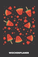 Wochenplaner: Wassermelonen-Explosion DIN A5 florales Inlay - Wochenkalender 52 Wochen für Trendsetter (schwarz) (German Edition) 1687720959 Book Cover