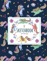 Cute Unicorn Kawaii Sketchbook: 101 blank pages of high quality white paper, 8.5” x 11”cute premium matte cover 1651772924 Book Cover