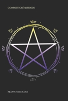 Composition Notebook: Nonbinary Pentagram Wiccan Pagan NB Enby Pride Flag Floral Boho Yellow White Gray Purple Pentacle Journal 1706550014 Book Cover