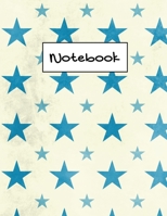 Notebook: Lined Patriotic Stars Blue White Notebook (Composition Book, Journal), 100 pages, 8.5 x 11, Journal Matte Finish 1673445683 Book Cover