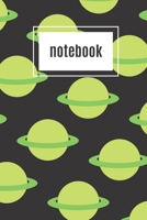 Planet print green notebook: novelty notebook 6x9 1672796997 Book Cover