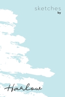 Sketches By Harlow: Personalized Teal Doodle Sketchbook (6 x 9 inch) with 110 blank dot grid pages inside - Perfect gift for artistic and creative people 1692393545 Book Cover