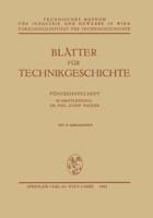 Blatter Fur Technikgeschichte: Funfzehntes Heft 3211802983 Book Cover