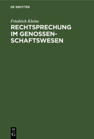 Rechtsprechung Im Genossenschaftswesen 3112510178 Book Cover