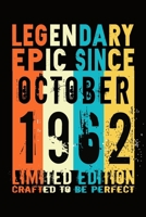 Epic since October 1962 : Birthday gift Notebook :Great Gift Journal for Family /Women/Men/Boss/Coworkers/Colleagues/Students/Friends.: Lined Notebook ... 110 Pages, 6x9, Soft Cover, Matte Finish 165593399X Book Cover