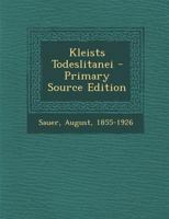 Kleists Todeslitanei (Classic Reprint) 1019268883 Book Cover