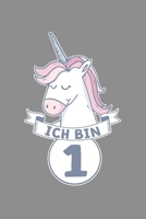 Notizbuch A5 (6X9zoll) Kariert 120 Seiten: Einhorn T-Shirt Ich bin 1 Jahr Alt Geburtstag M�dchen 1670422224 Book Cover