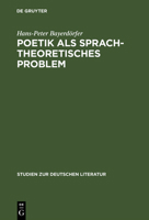 Poetik als sprachtheoretisches Problem 311102413X Book Cover