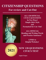 Citizenship Questions For Review And Cut-Out: New 128 Questions Citizenship Test B08RZ4Y79B Book Cover