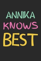 Annika Knows Best: Lined Journal, 120 Pages, 6 x 9, Annika Personalized Name Notebook Gift Idea, Black Matte Finish (Annika Knows Best Journal) 1675731438 Book Cover