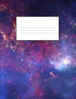 Space Composition Notebook: 7.4" by 9.7" - Quad 4x4 Graph Paper - 140 Pages (70 Sheets) Outer Spaced Themed Design #11 172454814X Book Cover