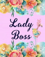 Lady Boss: Jan 2020 - Dec 2021 Weekly Planner with To Do List for Your Goals, Pink and Blue Flowers, Flamingo Gifts for Flamingo Lover Girls and Women 1694725251 Book Cover