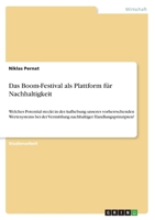 Das Boom-Festival als Plattform für Nachhaltigkeit: Welches Potential steckt in der Aufhebung unseres vorherrschenden Wertesystems bei der Vermittlung ... Handlungsprinzipien? (German Edition) 3346112411 Book Cover