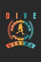 Dive Legend: Notebook/Diary/Organizer/120 checked pages/ 6x9 inch 1707045372 Book Cover