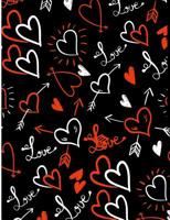 Valentine Heart Love Pattern: Cute Lovers College Ruled Line Composition Book 107303982X Book Cover