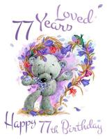 Happy 77th Birthday: 77 Years Loved, Show Your Love and say Happy Birthday with this Sweet Large Print Address Book for Seniors. Forget the Birthday Card and Get a Birthday Book Instead! 1081572221 Book Cover