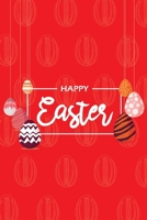 Happy Easter III Notebook, Blank Write-in Journal, Dotted Lines, Wide Ruled, Medium (A5) 6 x 9 In (Red) 1714416585 Book Cover