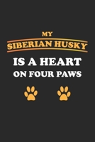 My Siberian Husky is a heart on four paws: Notebook, Journal Gift Idea for Dog Owners checkered 6x9 120 pages 1696056551 Book Cover