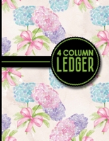 4 Column Ledger: Accounting Bookkeeping Notebook, Accounting Record Keeping Books, Ledger Paper Pad, Hydrangea Flower Cover, 8.5" x 11", 100 pages (Volume 84) 1979544379 Book Cover