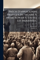Précis D'application Pratique Du Salaire À Prime Rowan À Toutes Les Industries, 1246866919 Book Cover