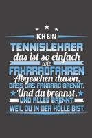 Ich Bin Tennislehrer Das Ist So Einfach Wie Fahrradfahren. Abgesehen Davon, Dass Das Fahrrad brennt. Und Du Brennst. Und Alles Brennt. Weil Du In Der H�lle Bist.: Praktischer Wochenplaner / Notizbuch 1080326189 Book Cover