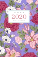 Planner 2020 Weekly Monthly: 6x9 Full Year Notebook Organizer Small 12 Months - Jan to Dec 2020 Vintage Flower Dragonfly Design Blue-Violet 1698969848 Book Cover