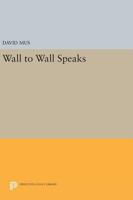 Wall to Wall Speaks 0691601895 Book Cover