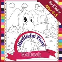 Niedliche Tiere Malbuch f�r Kinder Alter 4-8: Lustiges Ausmalbuch zum Ausmalen von Bauernhof- und Wildtieren, 72 Seiten, Paperback 8,5*8,5 Zoll 1008953091 Book Cover