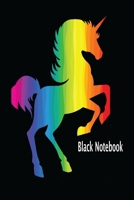 Black Notebook: Rainbow Unicorn Black Page Journal Imprinted with Isometric White Dots -- Perfect Black Paper Sketchbook and Scrapbook -- Non Lined Black Paper -- Colorful Unicorn Designs 1670015602 Book Cover