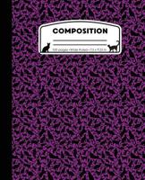 Composition: Cat Pattern Purple Marble Composition Notebook Wide Ruled 7.5 x 9.25 in, 100 pages (50 sheets) book for kids, school, students and teachers (Cat Marble Composition Books) 1721690999 Book Cover