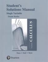 Student Solutions Manual Thomas' Calculus, Single Variable 0134439074 Book Cover