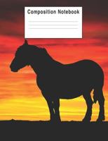 Composition Notebook: Horse Sunset 1720297851 Book Cover