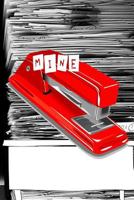 MINE: Red Stapler Humor Softcover Lined Writing Journal Notebook Diary | 100 Cream Pages | Funny Office Joke Note Books 1798606046 Book Cover