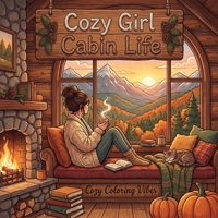 Cozy Girl Cabin Life: Hygge Inspired Coloring Book for Adults & Teens | Easy Bold Line Designs of Mountain Retreats, Fireside Cabins, Warm Textiles & ... Meditation Therapy (Cozy Girl Collection) 1965964095 Book Cover